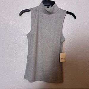 a.n.a Women's Heather Gray Mock Neck Tank Top